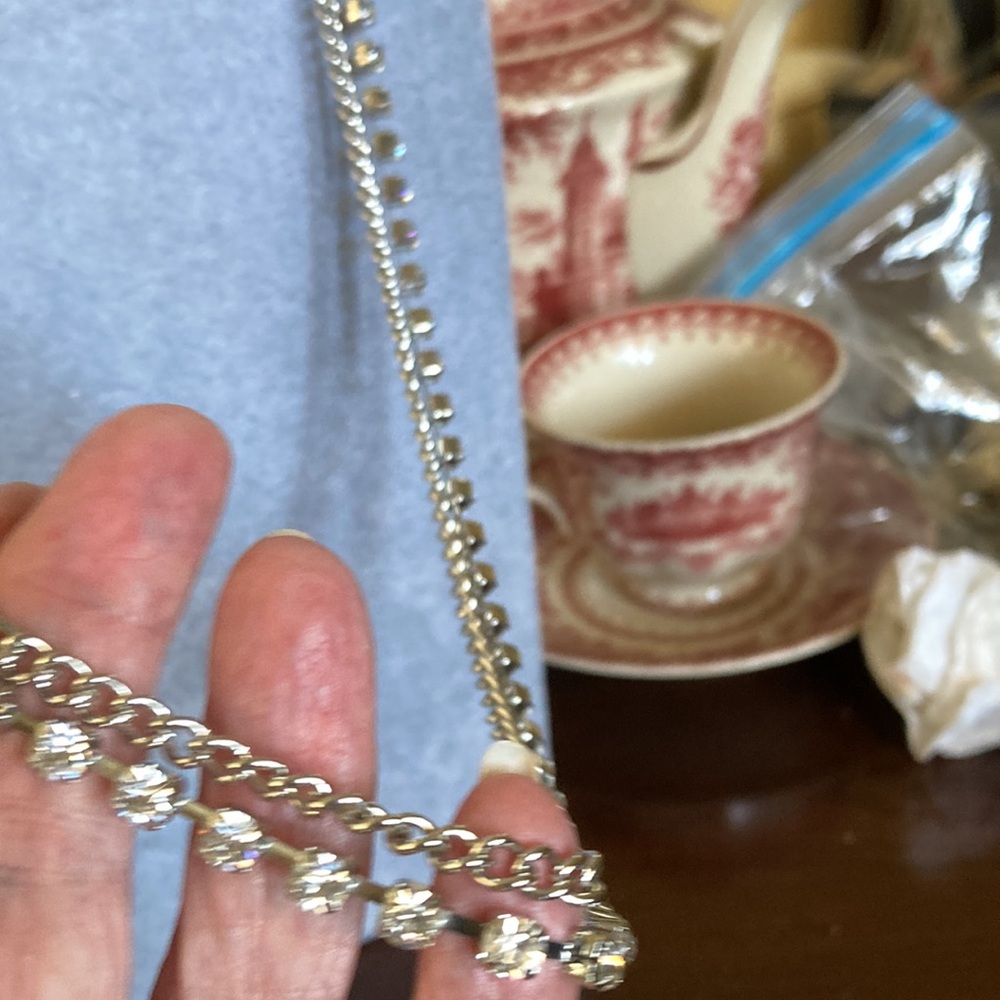 Chicos Silver-Tone Double Strand Crystal Necklace - Women Jewelry